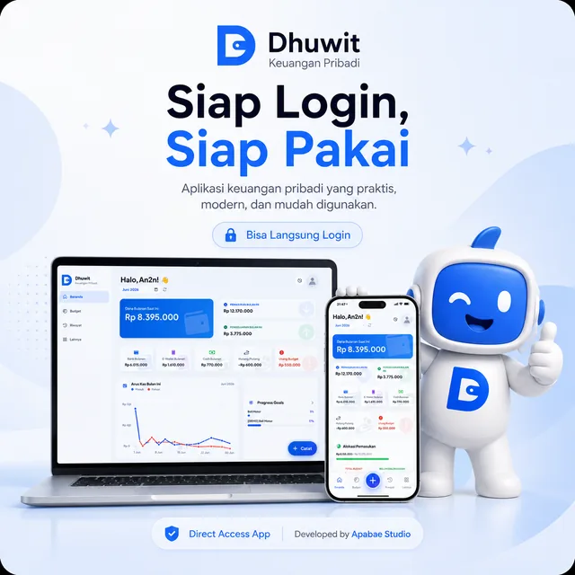 Tampilan aplikasi keuangan Dhuwit